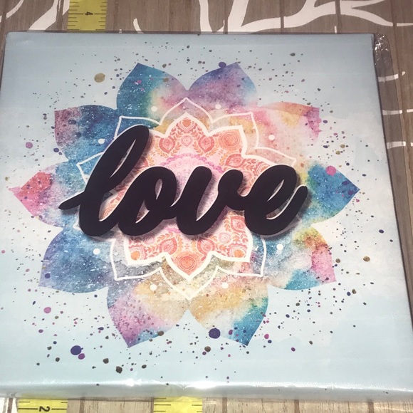 New “Love” Graphic Canvas Wall Art 8.5” x 8.5” - Picture 5 of 8